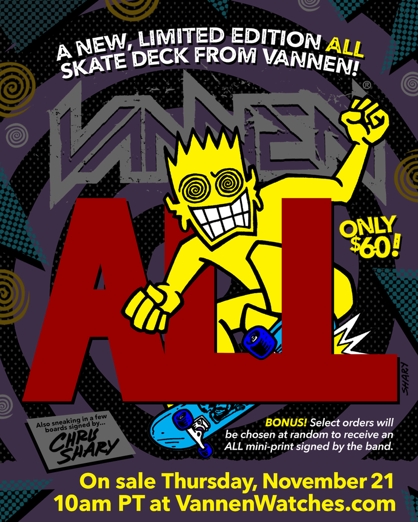 Vannen x ALL Skateboard deck announcement
