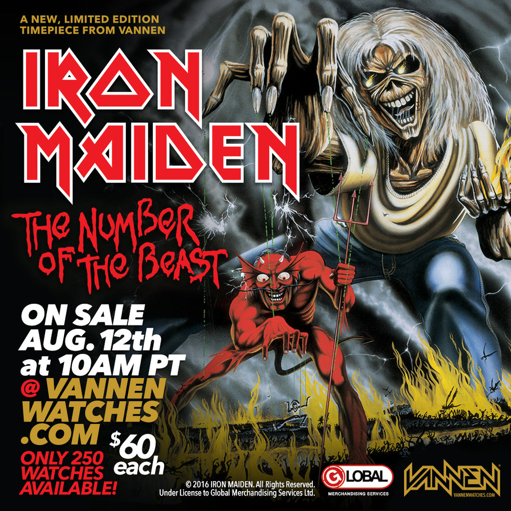 Limited Edition Iron Maiden “The Number of the Beast” Vannen Artist Watch on sale Friday, August 12th