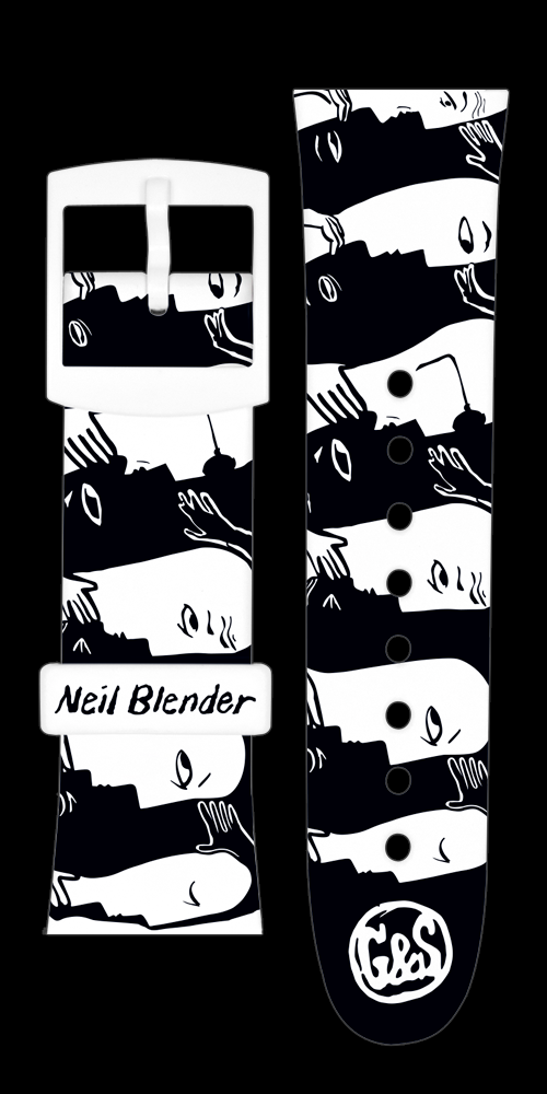 Neil Blender "Faces" white strap set