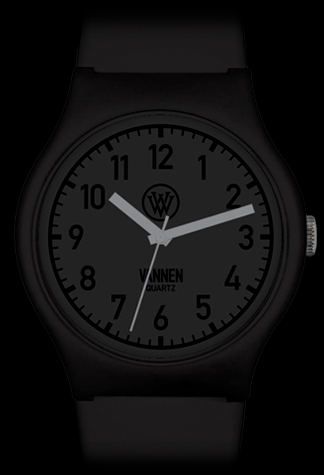 Limited edition black Vannen Quartz watch and packaging