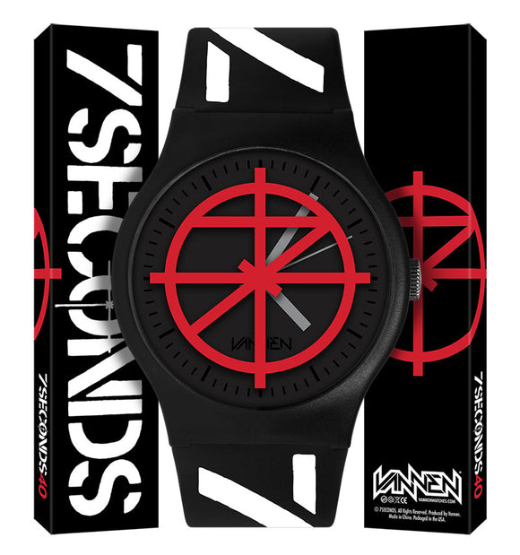On sale now: 7 Seconds limited edition Vannen watch and enamel pin.