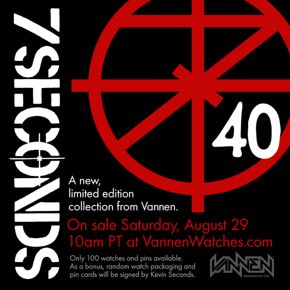 Coming soon: 7Seconds x Vannen watch and enamel pin (August 29)