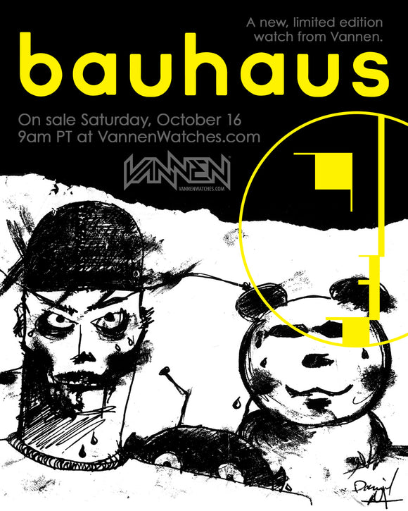 Limited edition Bauhaus "Mask" watch on sale Saturday, October 16 at 9am PT at VannenWatches.com