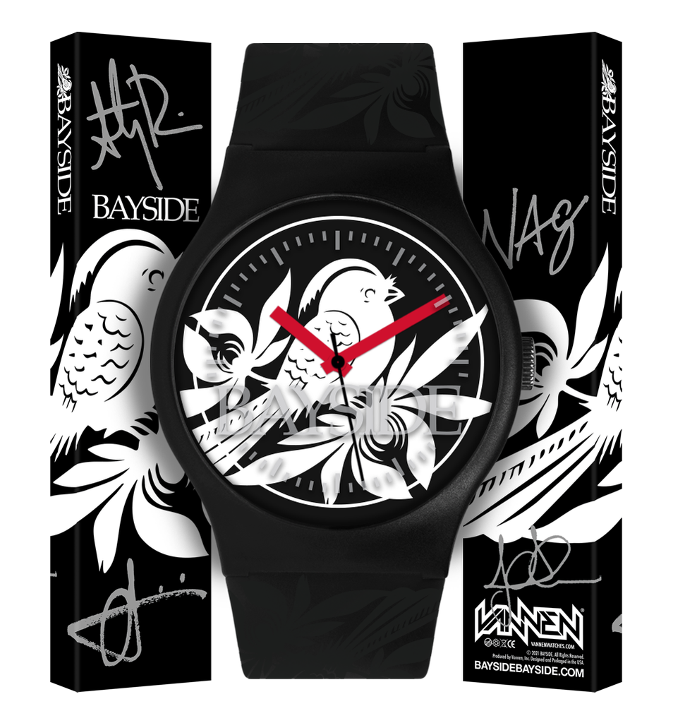 Bayside x Vannen watch and autographed packaging