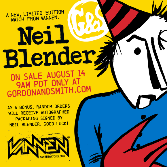 Coming soon: Neil Blender x G&S "Rocking Dog" watches (August 14)