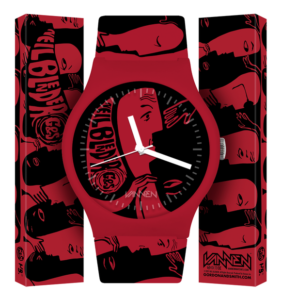 Limited edition Neil Blender "Faces" red variant watch available now
