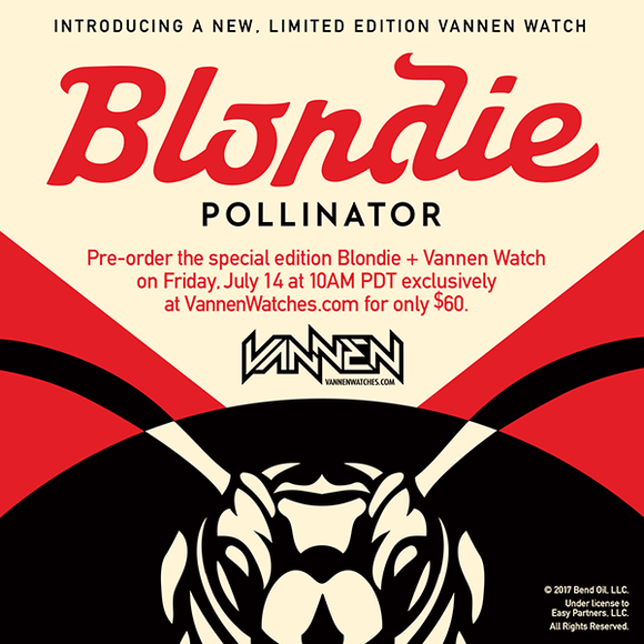 Limited edition BLONDIE x Vannen Artist Watch. Pre-Orders start Friday, July 14th exclusively at VannenWatches.com