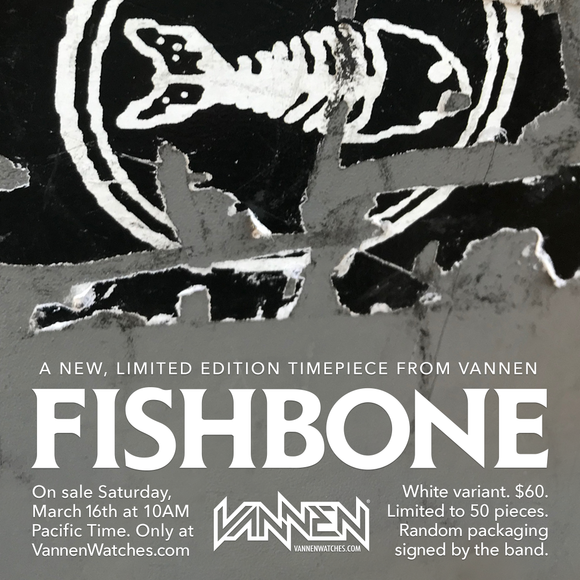 Limited edition Fishbone white variant Vannen Artist Watch available for purchase on Saturday, March 16 at 10AM PT at VannenWatches.com