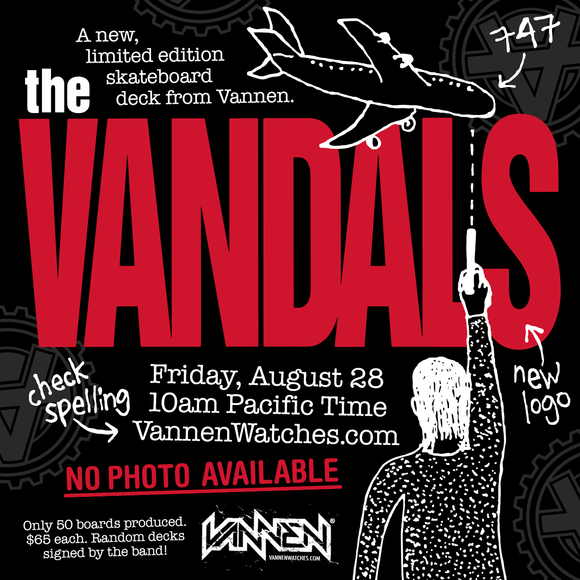 The Vandals x Vannen “Live Fast, Diarrhea” skate deck