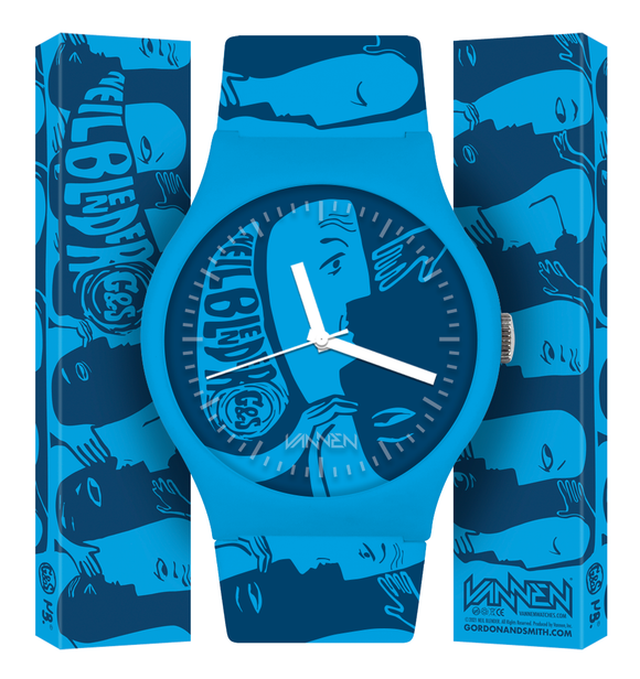 Limited edition Neil Blender “Faces” blue variant watch available now