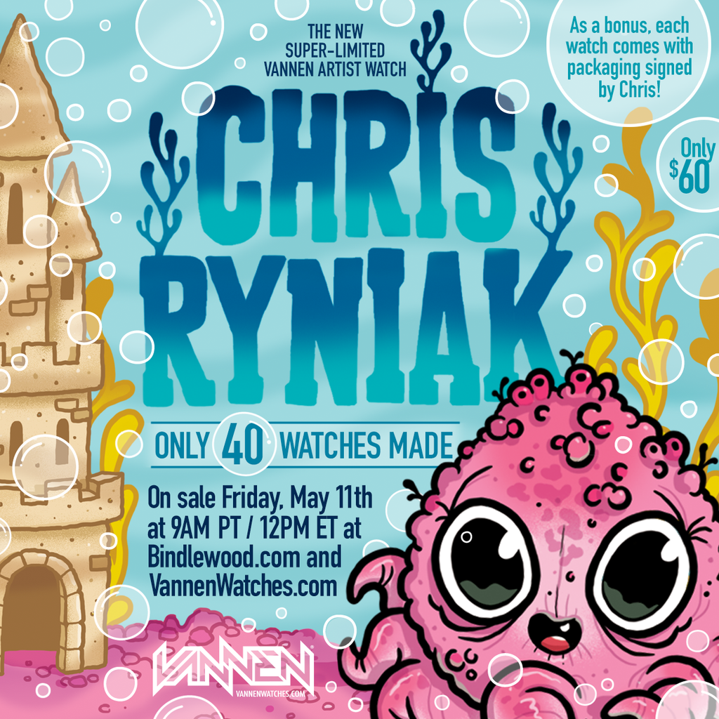 Chris Ryniak's 'Octopup' limited edition Vannen Artist Watch on sale May 11