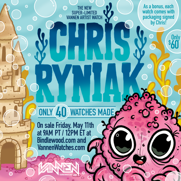Chris Ryniak’s limited edition 'Octopup' Vannen Artist Watch now available for purchase.