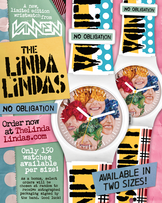 The Linda Lindas x Vannen “No Obligation” watch available now at TheLindaLindas.com