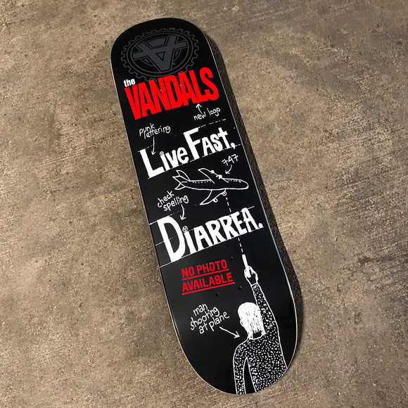 On sale now: The Vandals "Live Fast, Diarrhea" skateboard deck.