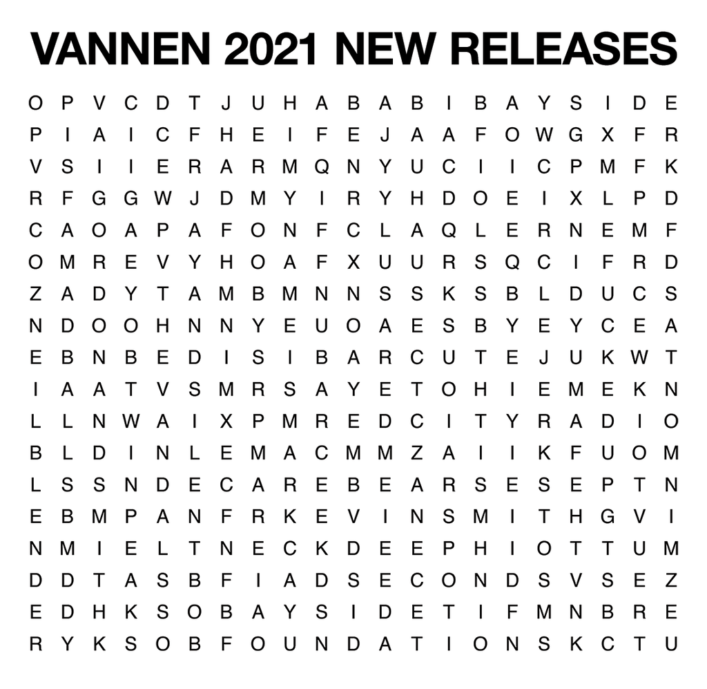 Vannen New Release Word Search Puzzle