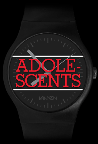 Adolescents x Vannen black variant watch front view