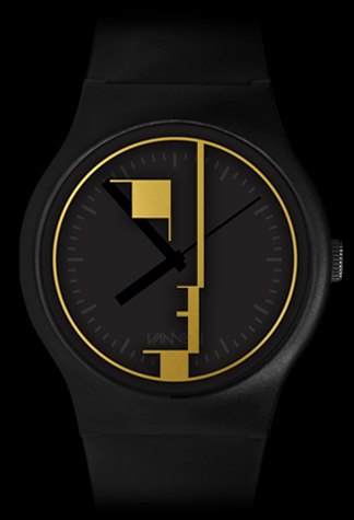  Bauhaus (Black and Metallic Gold) Vannen Artist Watch