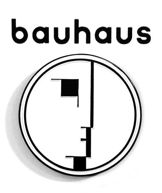Matte white Bauhaus enamel pin