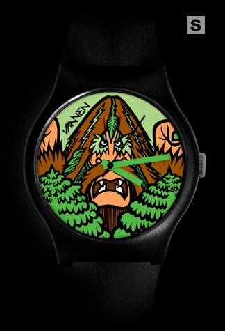 Super-limited edition Bigfoot '100,000 Years' black variant Vannen Artist Watch.