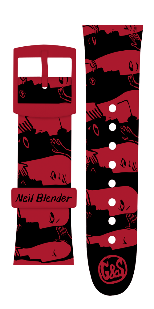 Neil Blender x Vannen red "Faces" strap set