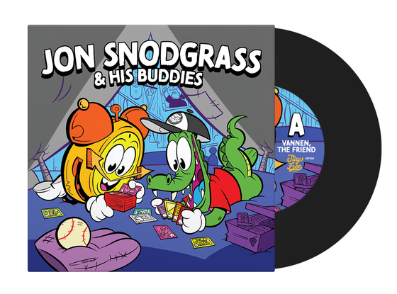 Jon Snodgrass & His Buddies 7inch front cover with black vinyl