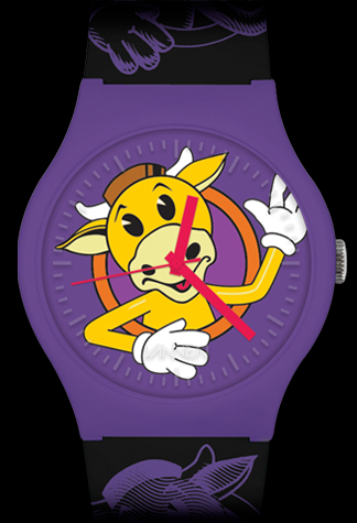 Mooby's purple and black Vannen watch