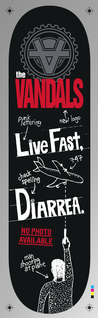 The Vandals ""Live Fast, Diarrhea" heat transfer sheet