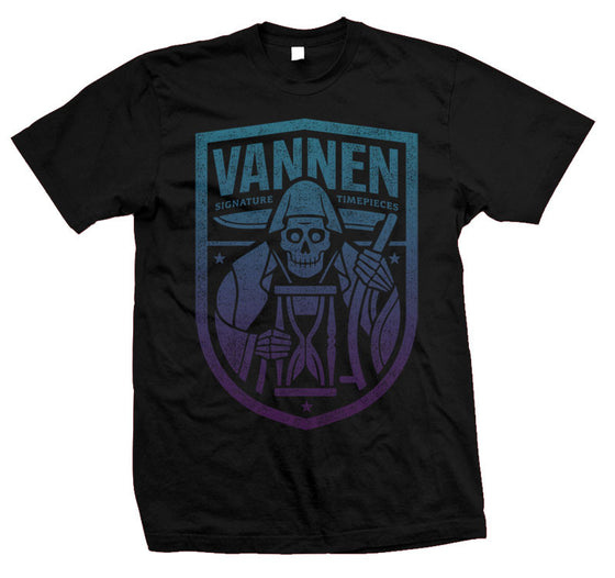 Vannen Watches Blue & Purple Gradient Reaper Black T-Shirt