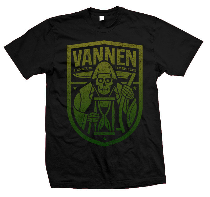 Vannen Watches Yellow & Green Gradient Reaper Black T-Shirt
